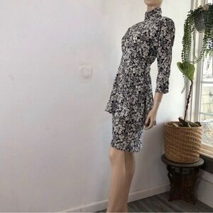 Jody California floral print dress high neck long sleeve.